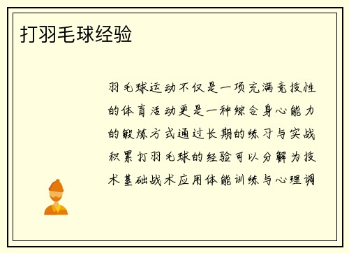 打羽毛球经验